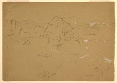 绘图，山，瓦迪阿拉巴，1868 年 2 月 23 日 作者 弗雷德里克·埃德温·丘奇