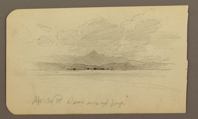 素描，山景，托卢卡；背面：山，托卢卡，1885 年 4 月 20 日 作者 弗雷德里克·埃德温·丘奇