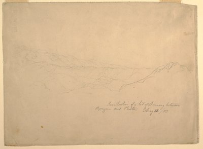 素描，哥伦比亚波帕扬和帕斯托之间的山区景观，1853 年 8 月 13 日 作者 弗雷德里克·埃德温·丘奇
