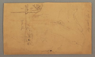 素描，湖上耸立的群山，可能创作于 1868 年 7 月 作者 弗雷德里克·埃德温·丘奇