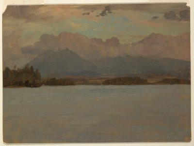 素描，从卡塔丁湖看卡塔丁山，1855-65 年 作者 弗雷德里克·埃德温·丘奇