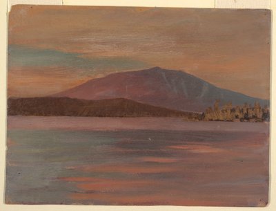 绘画，从托格池塘看卡塔丁山，1877 年 作者 弗雷德里克·埃德温·丘奇