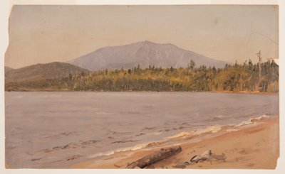 图画，从 Togue Pond 望 Katahdin 山，可能创作于 1878 年 作者 弗雷德里克·埃德温·丘奇