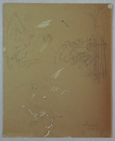 素描，自然研究，牙买加蓝山，1865 年 7 月 作者 弗雷德里克·埃德温·丘奇