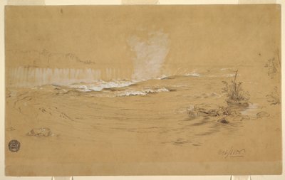 绘图，尼亚加拉：加拿大瀑布和山羊岛，1856 年 10 月 作者 弗雷德里克·埃德温·丘奇