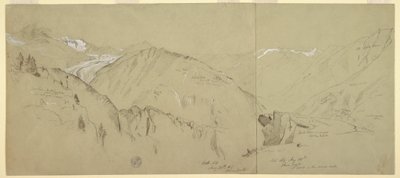 素描，来自贝尔阿尔普的全景，1868 年 作者 弗雷德里克·埃德温·丘奇
