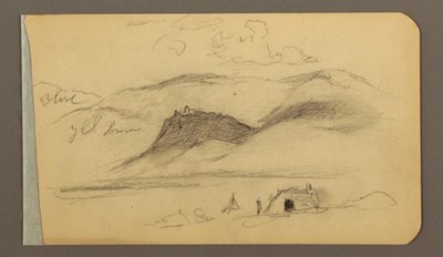 素描，平原，山丘，城镇；背面：山脉，1889 年 作者 弗雷德里克·埃德温·丘奇