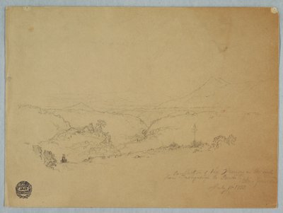 图画，1853 年 7 月 11 日哥伦比亚新格兰达，从富苏加苏加到潘迪路上的风景回忆 作者 弗雷德里克·埃德温·丘奇