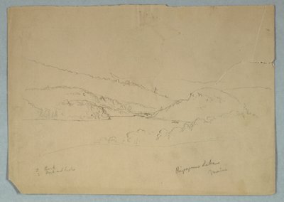 绘图，里波根斯湖，约 1855 年 作者 弗雷德里克·埃德温·丘奇