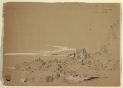 绘画，加拿大大马南岩石海岸，1851 年 8 月 作者 弗雷德里克·埃德温·丘奇