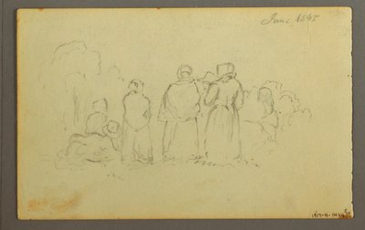 绘图，从左舷看帆船，1845 年 作者 弗雷德里克·埃德温·丘奇