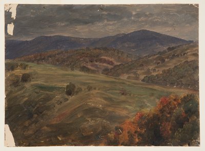 素描，卡茨基尔的场景，1870-80 年 作者 弗雷德里克·埃德温·丘奇
