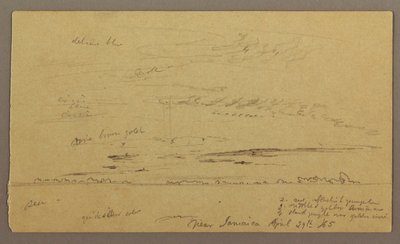 素描，海景，1865 年 4 月 29 日 作者 弗雷德里克·埃德温·丘奇