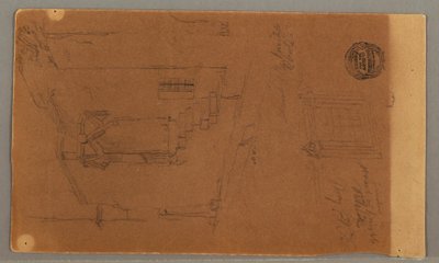 绘图，建筑侧视图，窗户，1868 年 5 月 29 日 作者 弗雷德里克·埃德温·丘奇