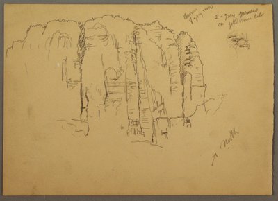 素描，约旦佩特拉素描，1868 年 2 月 作者 弗雷德里克·埃德温·丘奇
