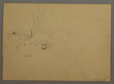 素描，约旦佩特拉素描，1868 年 2 月 作者 弗雷德里克·埃德温·丘奇