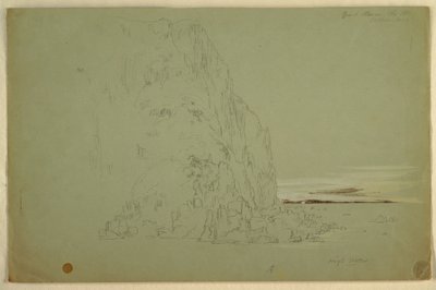 素描，"南方的头"，1851 年 作者 弗雷德里克·埃德温·丘奇
