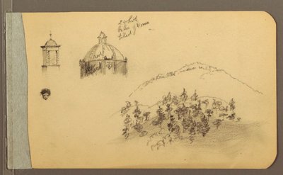 绘图，阶梯、穹顶、头部、山丘，1889 年 作者 弗雷德里克·埃德温·丘奇