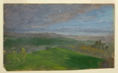 素描，夏景，纽约哈德逊河谷，1870-80 年 作者 弗雷德里克·埃德温·丘奇