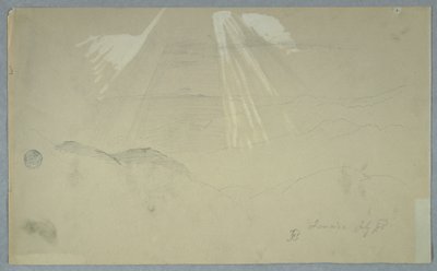 素描，从高空照射的太阳光，牙买加，1865 年 7 月 作者 弗雷德里克·埃德温·丘奇