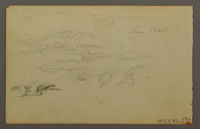 素描，云后的太阳，1844 年 作者 弗雷德里克·埃德温·丘奇