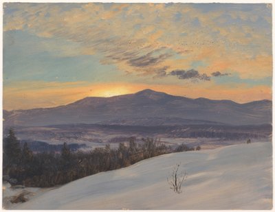 素描，日落穿过哈德逊河谷，1870-1880 年冬 作者 弗雷德里克·埃德温·丘奇