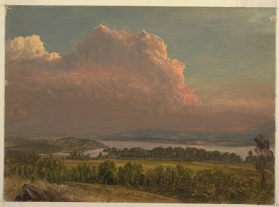 绘画，日落穿过哈德逊河谷，1870 年 6 月 作者 弗雷德里克·埃德温·丘奇