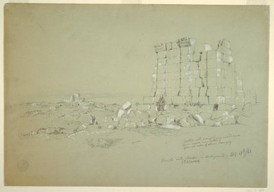 绘图，寺庙与远处的塞穆亚[今萨穆]，1868 年 2 月 17 日 作者 弗雷德里克·埃德温·丘奇