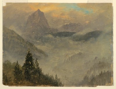 绘画，贝希特斯加登附近的霍赫卡尔特，1868 年 作者 弗雷德里克·埃德温·丘奇