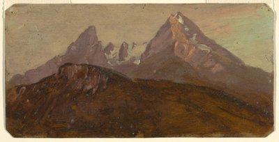 绘画，瓦茨曼号，巴伐利亚贝希特斯加登，1868 年 作者 弗雷德里克·埃德温·丘奇