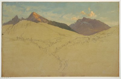 绘画，瓦茨曼号，巴伐利亚贝希特斯加登附近，1868 年 6 月 作者 弗雷德里克·埃德温·丘奇
