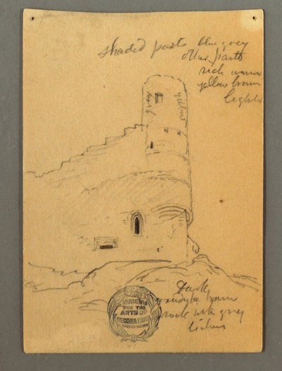 绘画，锡永城堡塔楼，可能创作于 1868 年 作者 弗雷德里克·埃德温·丘奇