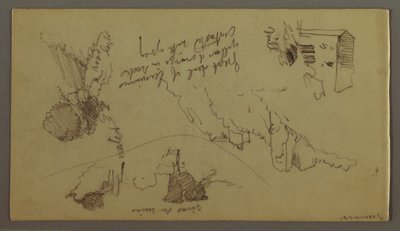 素描，山顶下的小镇，山顶小镇，可能创作于 1868-69 年 作者 弗雷德里克·埃德温·丘奇