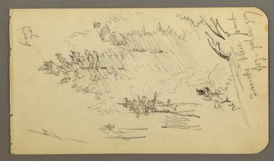素描，雾中的树木，可能创作于 1878 年 作者 弗雷德里克·埃德温·丘奇