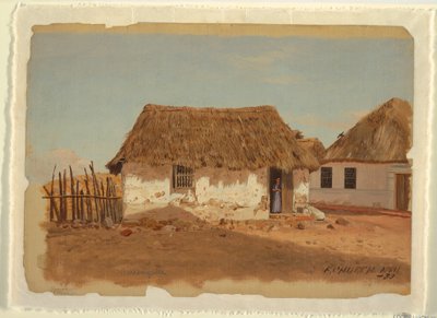 绘画，哥伦比亚巴兰基亚的两座房子，1853 年 4 月 作者 弗雷德里克·埃德温·丘奇