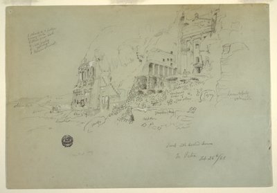 绘图，瓮墓、丝绸墓和科林斯墓，佩特拉，1868 年 2 月 26 日 作者 弗雷德里克·埃德温·丘奇