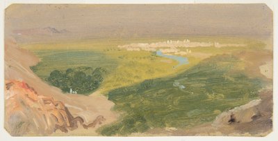 素描，叙利亚大马士革风景，1868 年 4 月 24 日至 5 月 16 日 作者 弗雷德里克·埃德温·丘奇