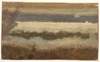 素描，卡茨基尔山顶的云景，1844-45 年 作者 弗雷德里克·埃德温·丘奇