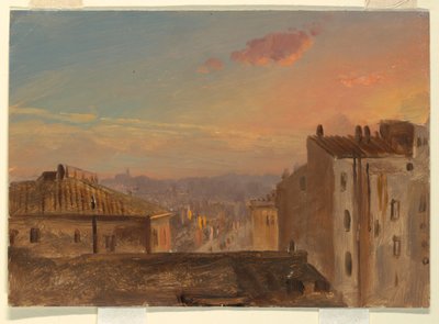 素描，罗马风景，1868-69 年 作者 弗雷德里克·埃德温·丘奇