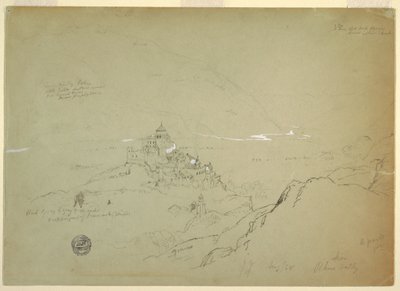 素描，罗纳河谷锡恩风景，1868 年 8 月 作者 弗雷德里克·埃德温·丘奇