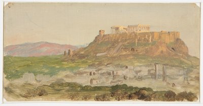 绘图，雅典卫城南景，1869 年 4 月 作者 弗雷德里克·埃德温·丘奇
