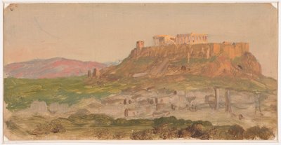 绘图，雅典卫城南景，1869 年 4 月 作者 弗雷德里克·埃德温·丘奇