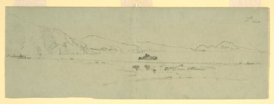 素描，从东北方向俯瞰意大利卡普里的索伦托半岛，1869 年 作者 弗雷德里克·埃德温·丘奇
