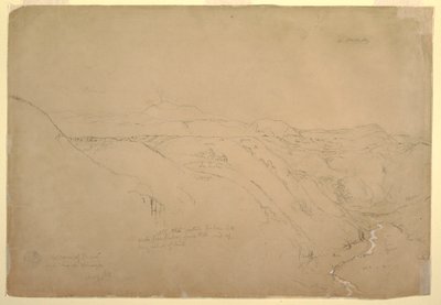 绘画，普雷塞火山和维纳格雷河，哥伦比亚普雷塞，1853 年 8 月 作者 弗雷德里克·埃德温·丘奇