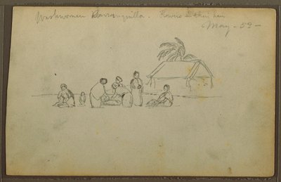 绘画，哥伦比亚巴兰基亚的洗衣妇，1853 年 5 月 作者 弗雷德里克·埃德温·丘奇