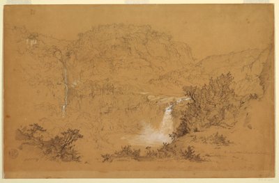 绘画，厄瓜多尔奇洛庄园附近的瀑布，1857 年 6 月 26 日 作者 弗雷德里克·埃德温·丘奇