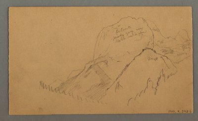 素描，林立的山峰，1868 年 7 月 27 日 作者 弗雷德里克·埃德温·丘奇