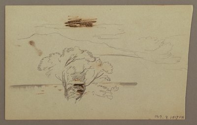 素描，山坡，丘陵地带，1863 年 作者 弗雷德里克·埃德温·丘奇