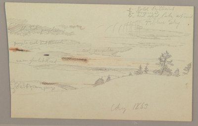 素描，山坡，丘陵地带，1863 年 作者 弗雷德里克·埃德温·丘奇