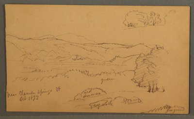 素描，林间山谷，1873 年 10 月 作者 弗雷德里克·埃德温·丘奇